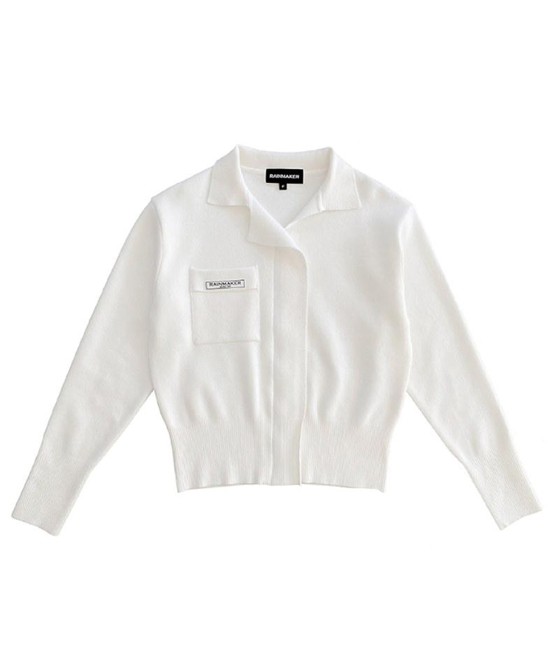 W ZIP-UP KNIT CARDIGAN (WHITE)_R21WCS03WH