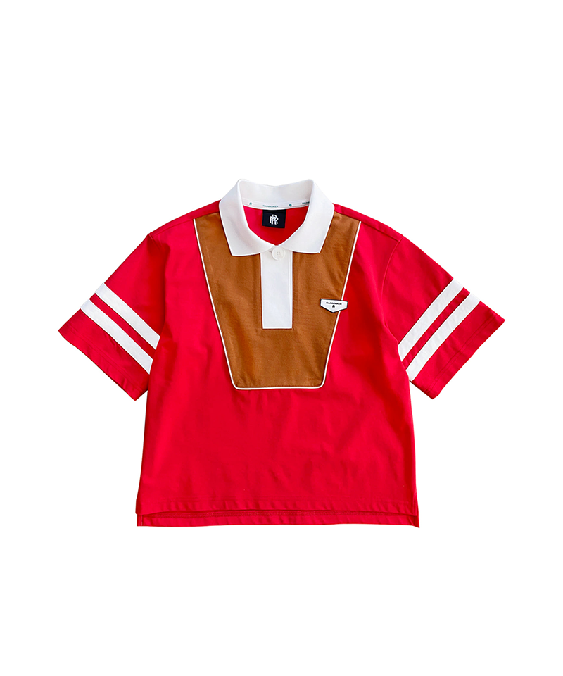 W Half sleeve polo shirt (RED)_R21WCT52RD